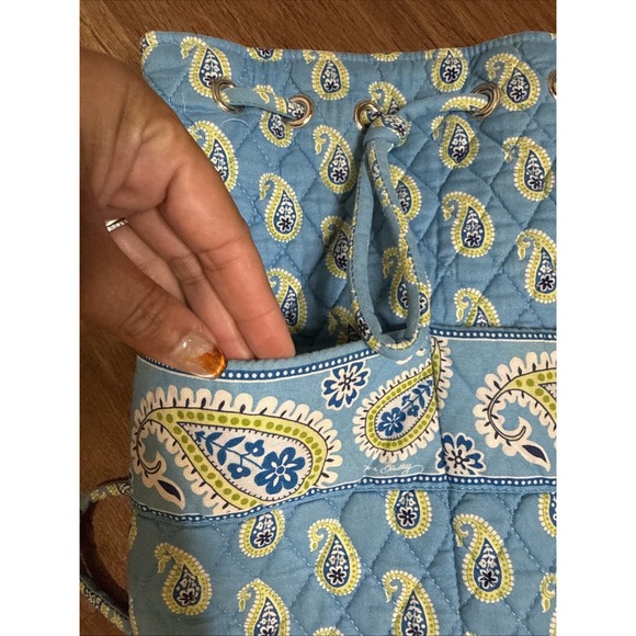 Vintage Vera Bradley Pleated Tote Bag Blueberry Blooms Pattern Retired Pattern - Picture 3 of 5